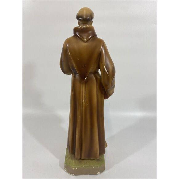 ANTIQUE Statue OF ST GERARD MAJELLA W/ SKULL PLASTER STATUE CATHOLIC ART 16” - Picture 4 of 16